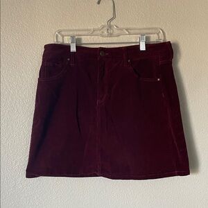 Market & Spruce Burgundy Corduroy Mini Skirt